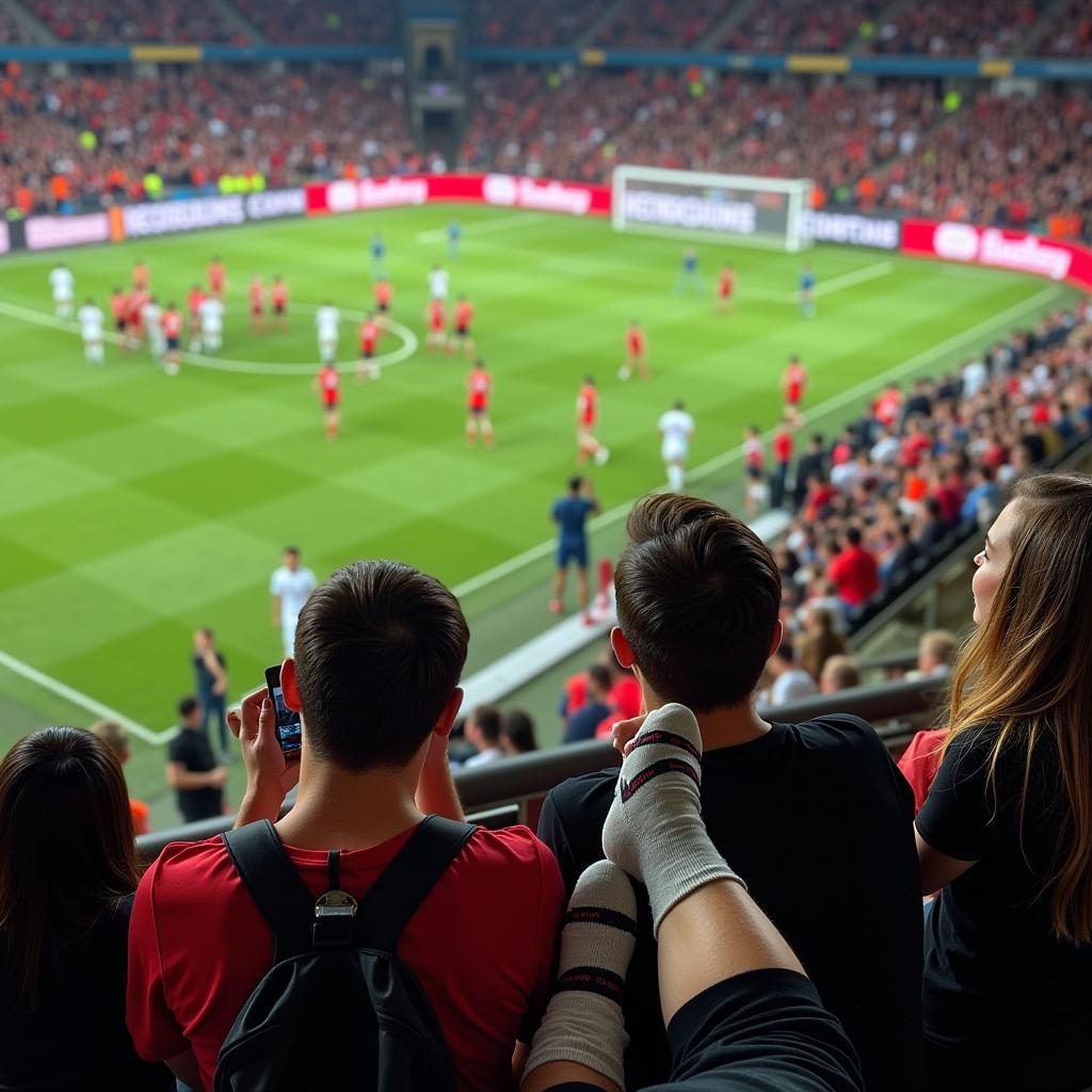 Fans wearing profanity socks