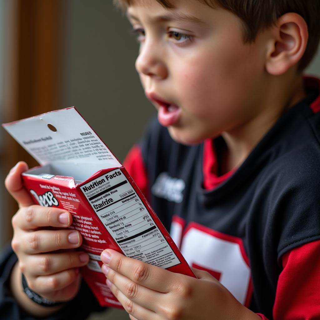 Athlete Reading Sugar-Free Candy Label