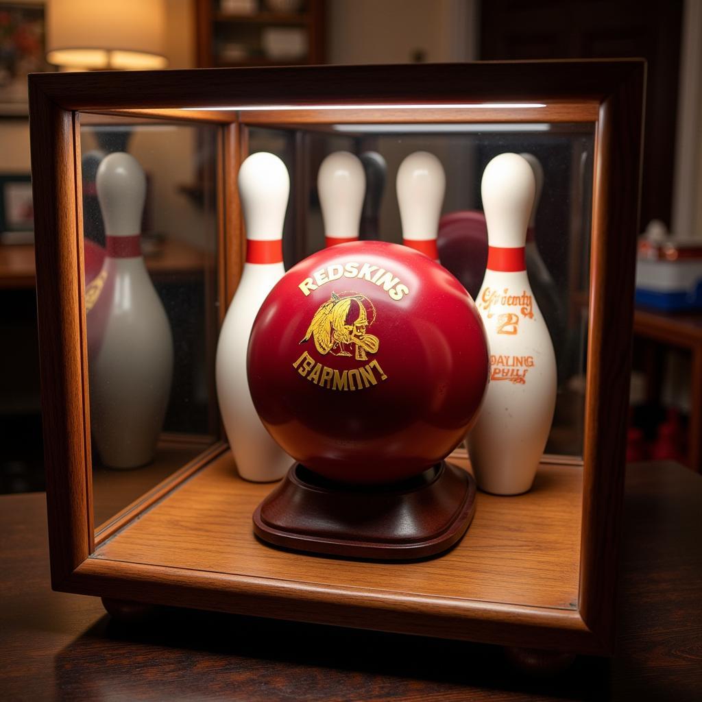 Displaying and Storing a Redskins Bowling Ball