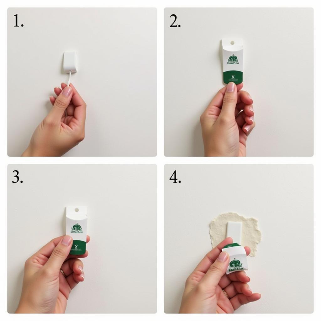 Demonstrates how to properly remove a wall buddy from a wall without damaging the paint or surface.