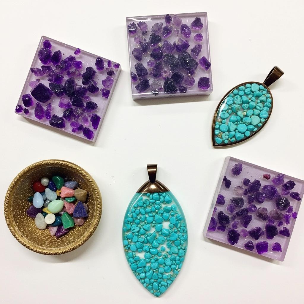 Resin Art with Gemstone Chips