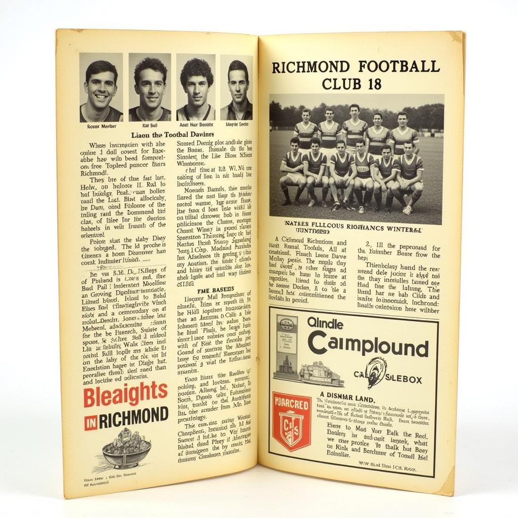 Vintage Richmond Football Club Program