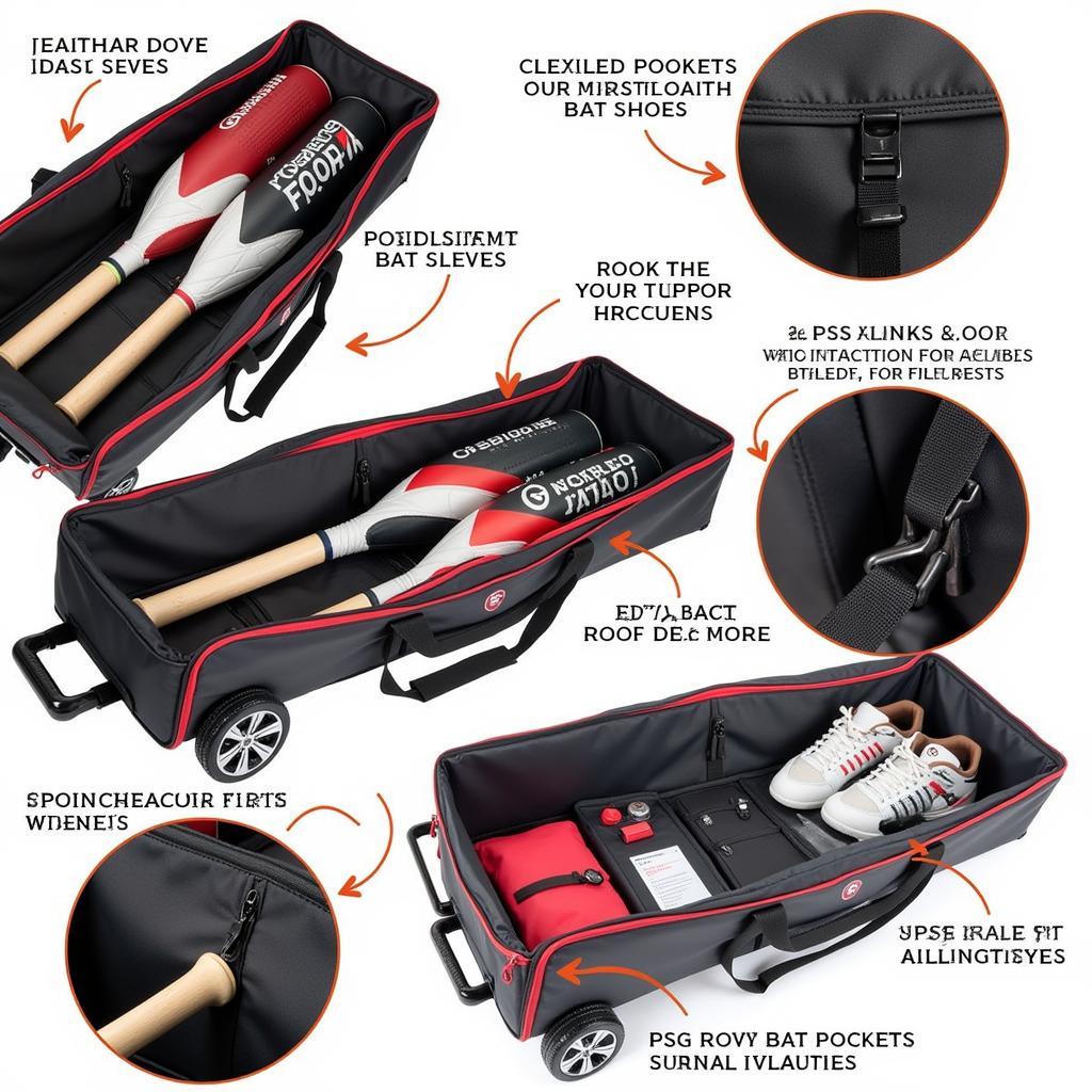 Rolling Bat Bag Features and Compartments