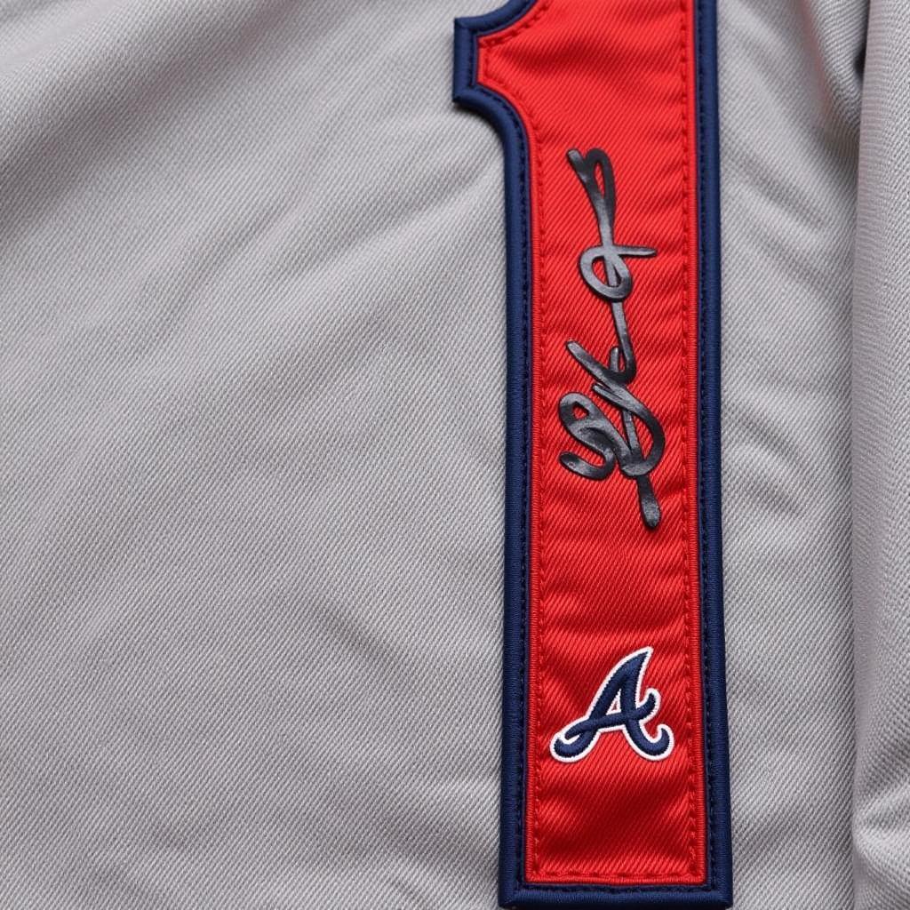 Ronald Acuna Jr. Autographed Jersey Closeup