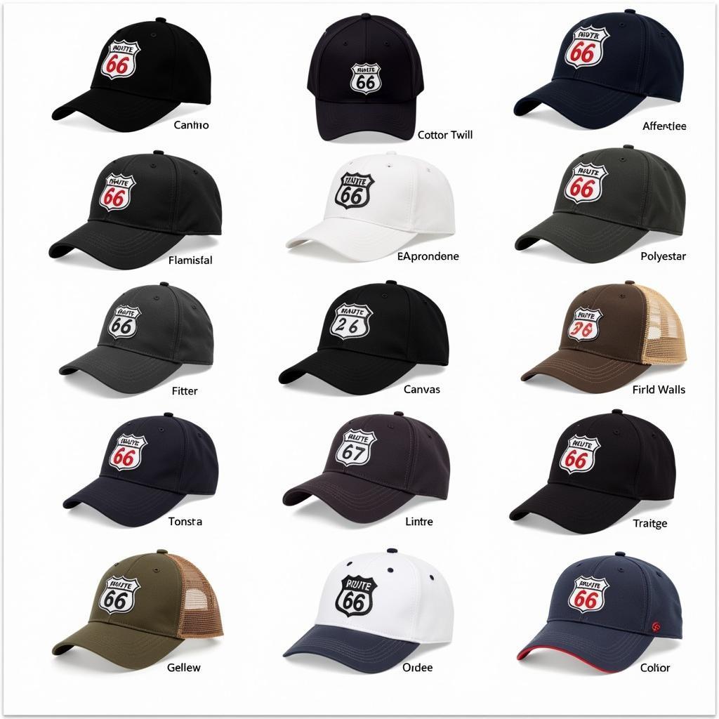 Different Styles of Route 66 Baseball Caps