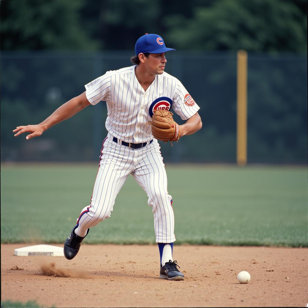 Ryne Sandberg in his 1984 Cubs jersey