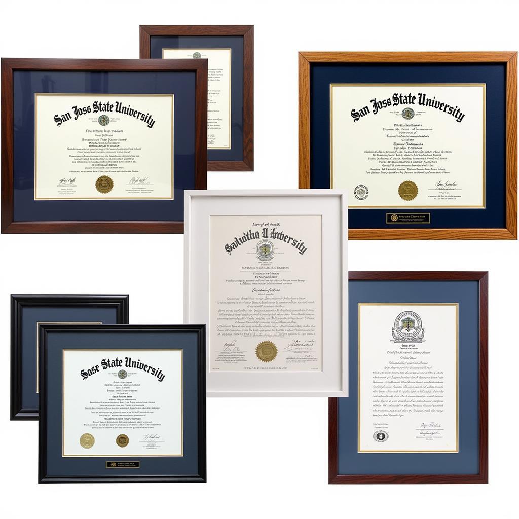 Different Styles of San Jose State University Diploma Frames