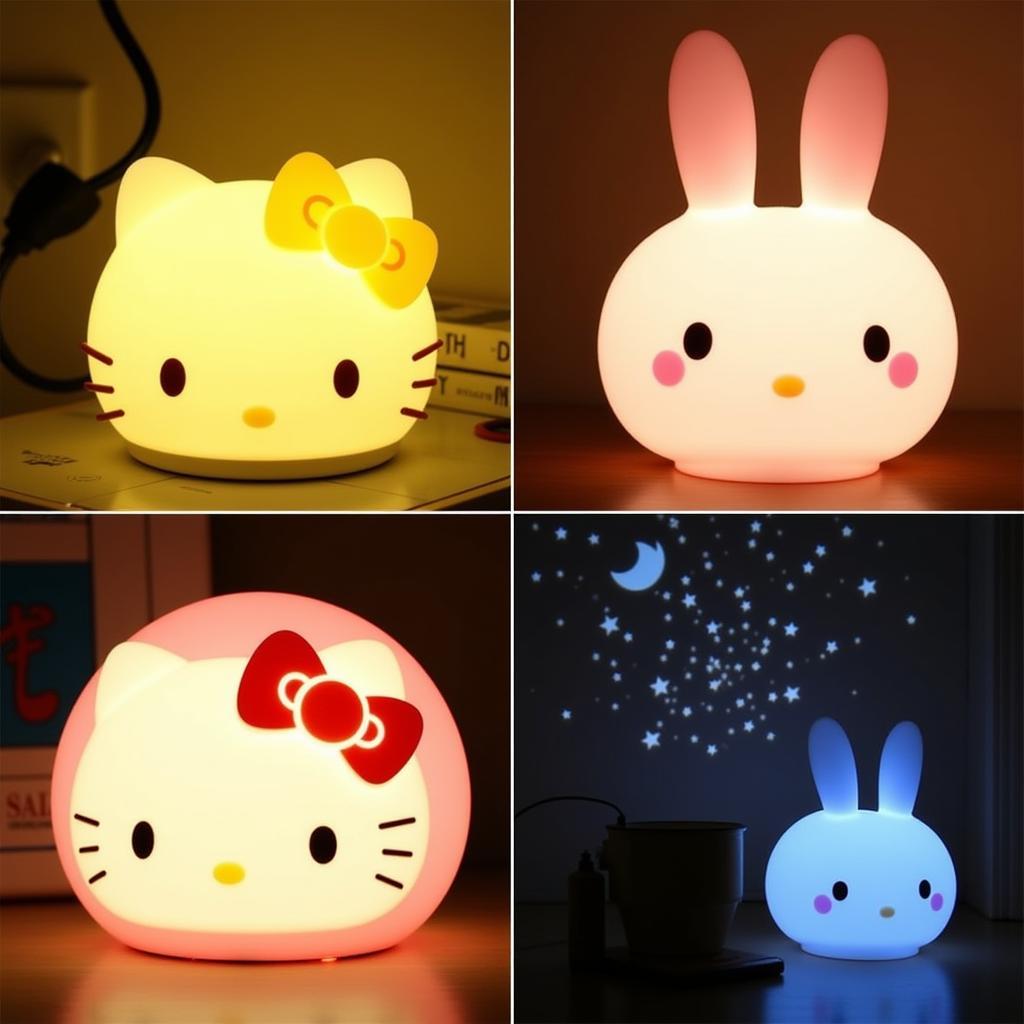 Various Sanrio Night Light Styles