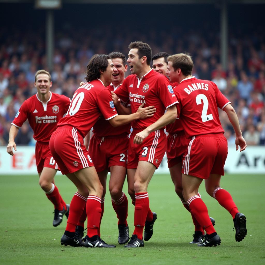 Scott Barnes celebrating his cup final goal