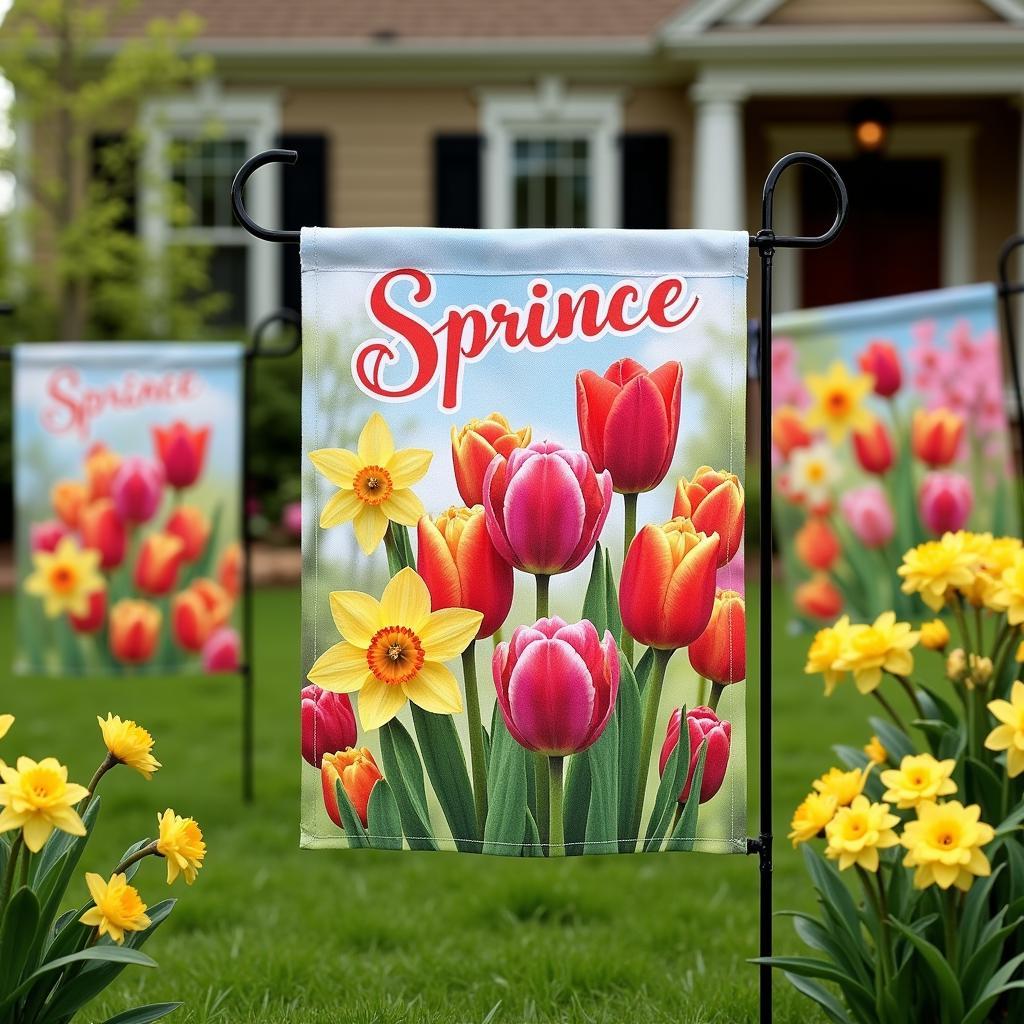 Vibrant Spring Floral Yard Flags