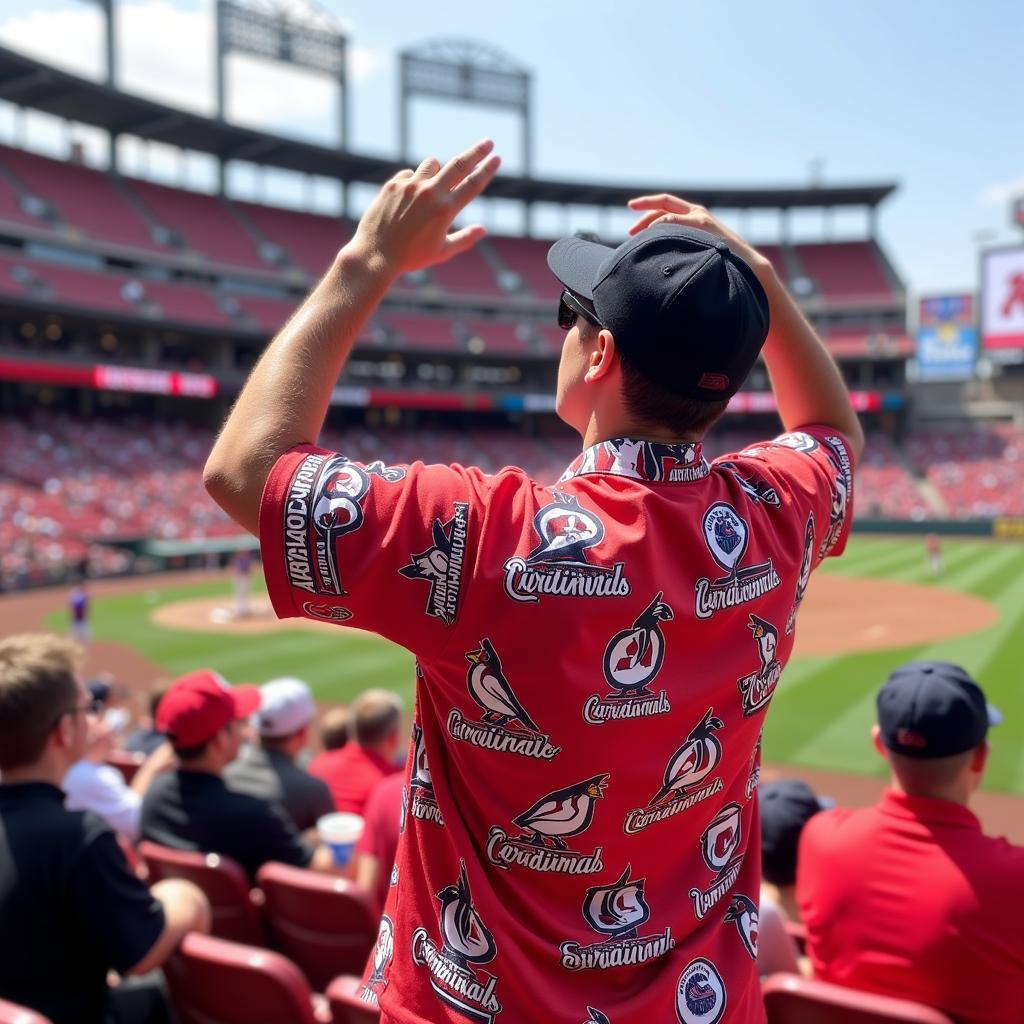 St. Louis Cardinals Hawaiian Shirt Worn at Busch Stadium