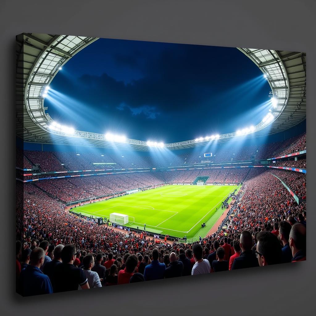 Stadium Wall Art Canvas Prints: Large canvas prints featuring iconic stadium moments, perfect for creating a focal point in a fan cave.