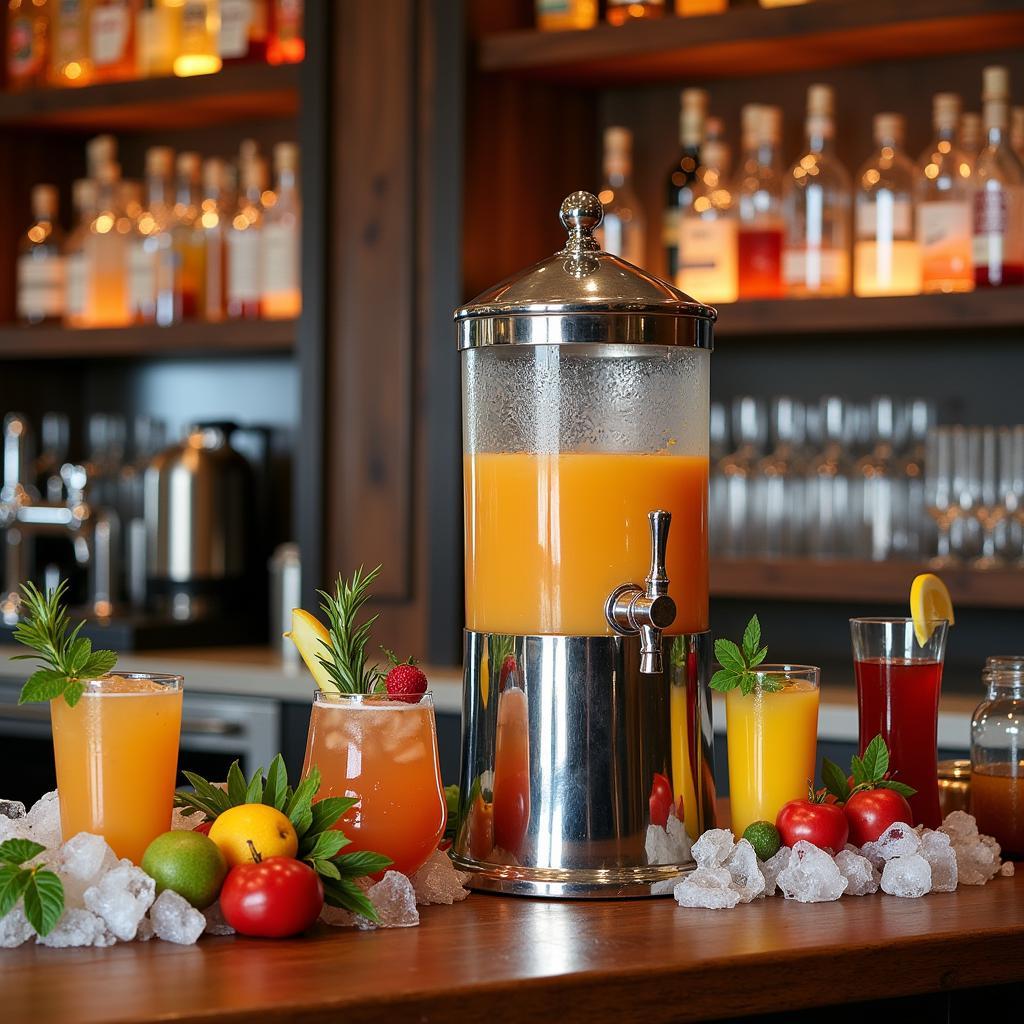 Stainless Steel Juice Dispenser with Tap in Bar Setting