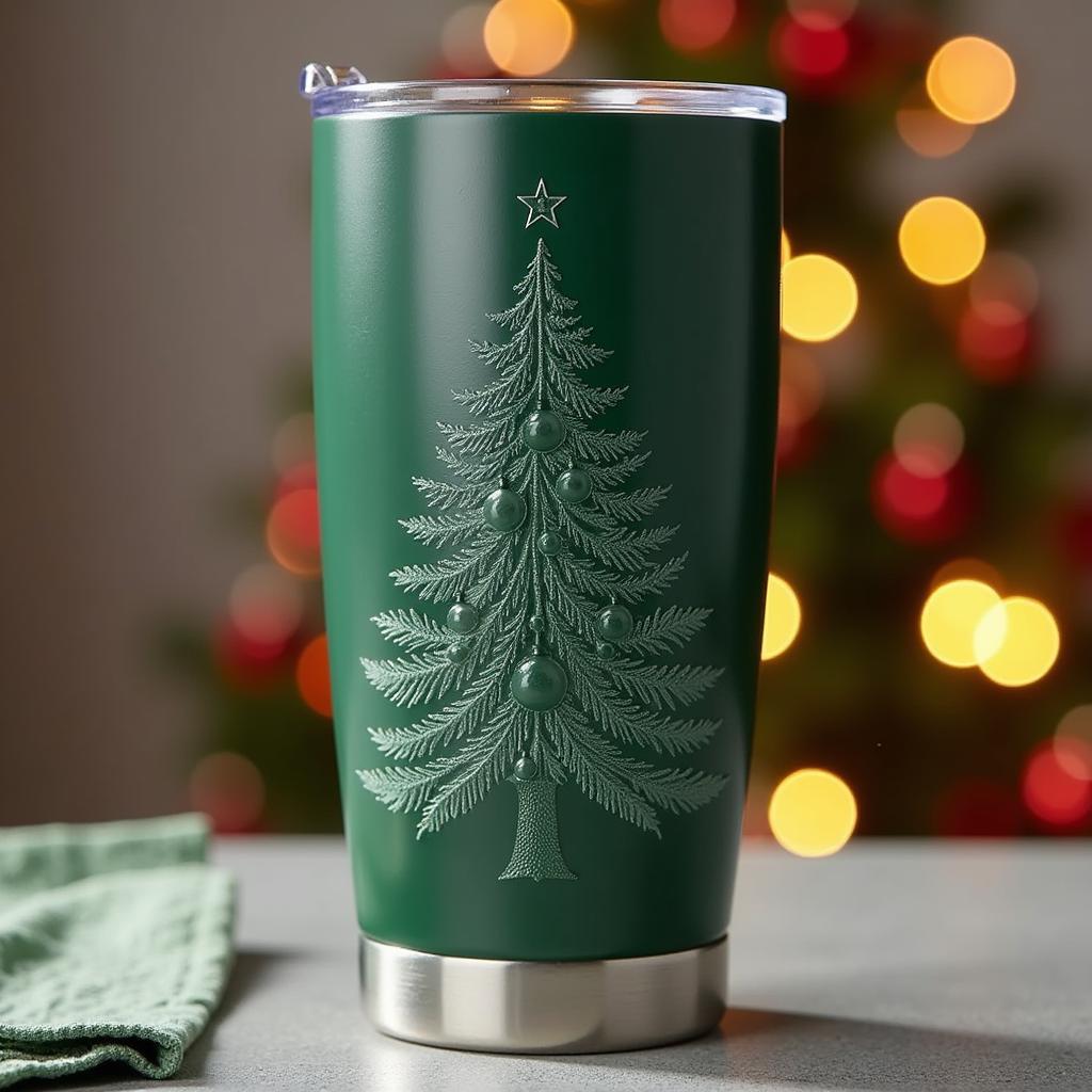 Stanley Christmas Tree Tumbler Festive Design