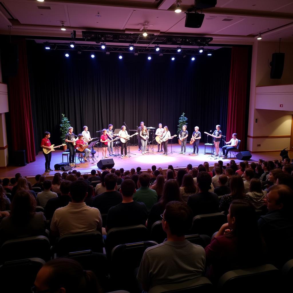 Students performing on stage at Star Lake Music Camp