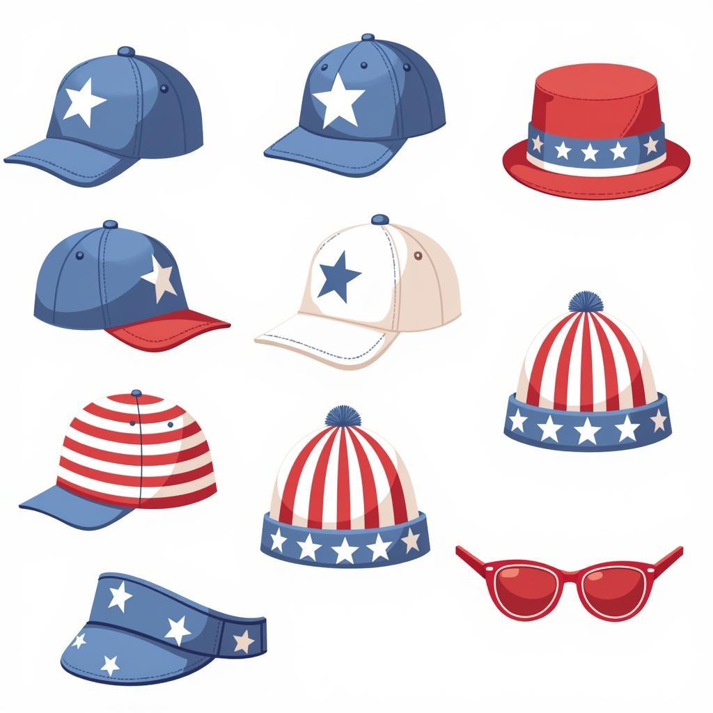 Different Styles of Stars and Stripes Hats