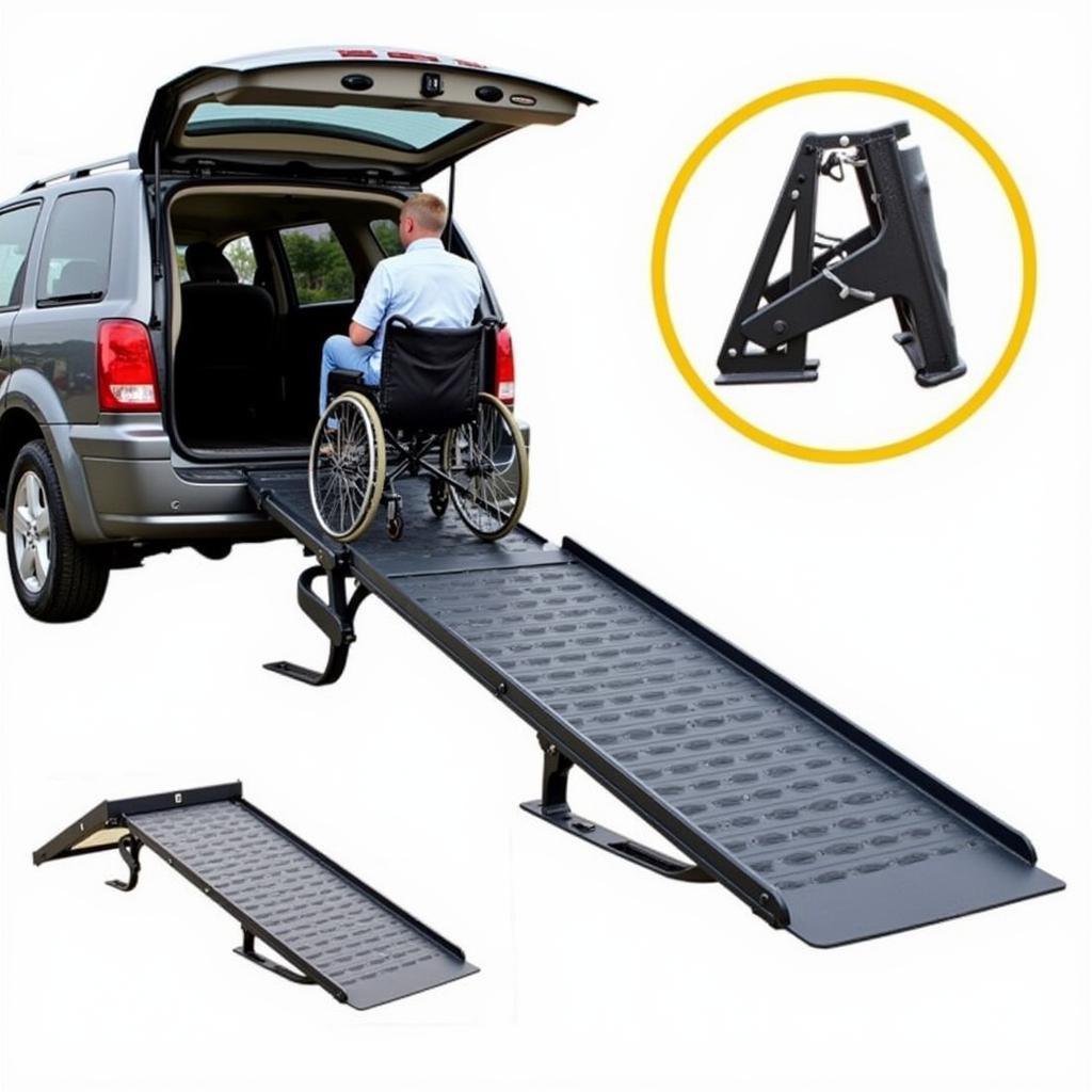 Telescoping Plastic Wheelchair Ramp for Van Access