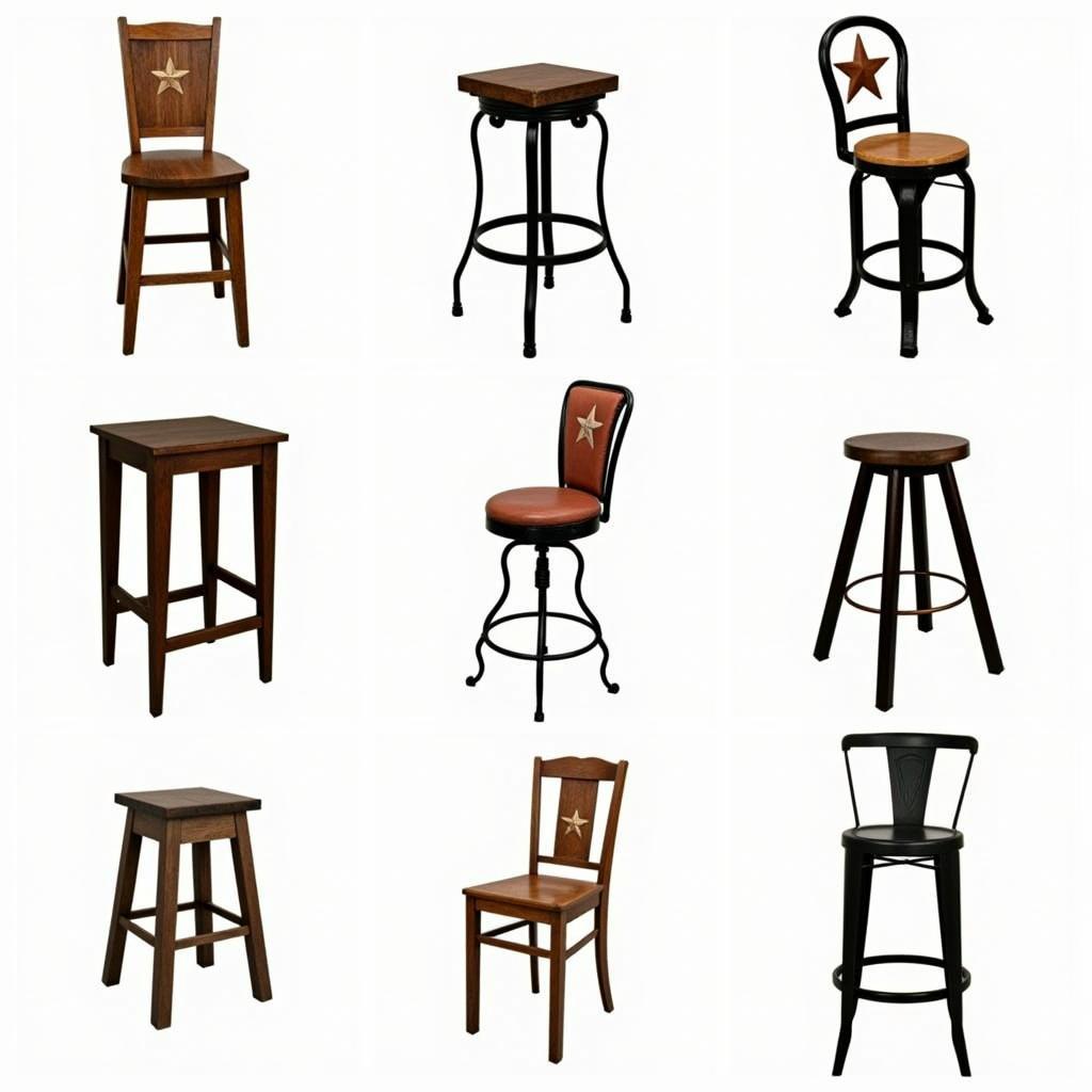 Various Styles of Texas Star Bar Stools