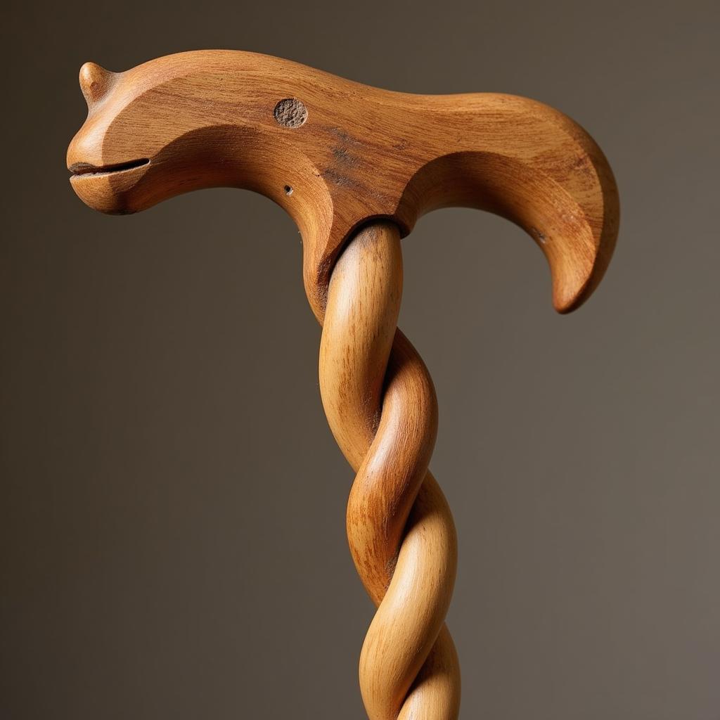 Twisted Walking Stick Made of Natural Wood