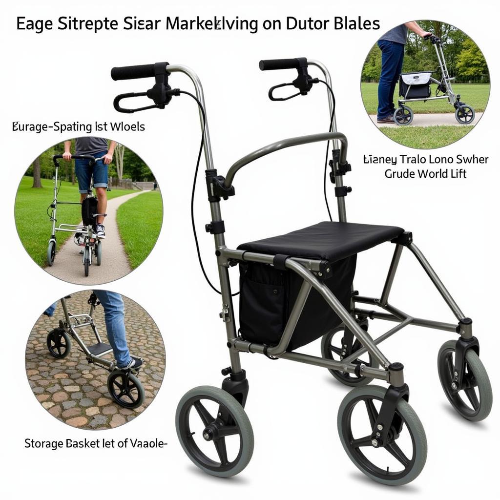 Two-wheel rolling walker designed for kids, suitable for outdoor use.