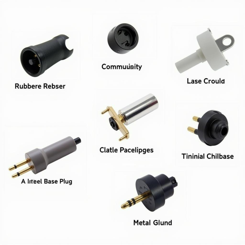 Types of baseball base plugs: rubber, plastic, and metal base plugs displayed, showcasing different materials and designs.