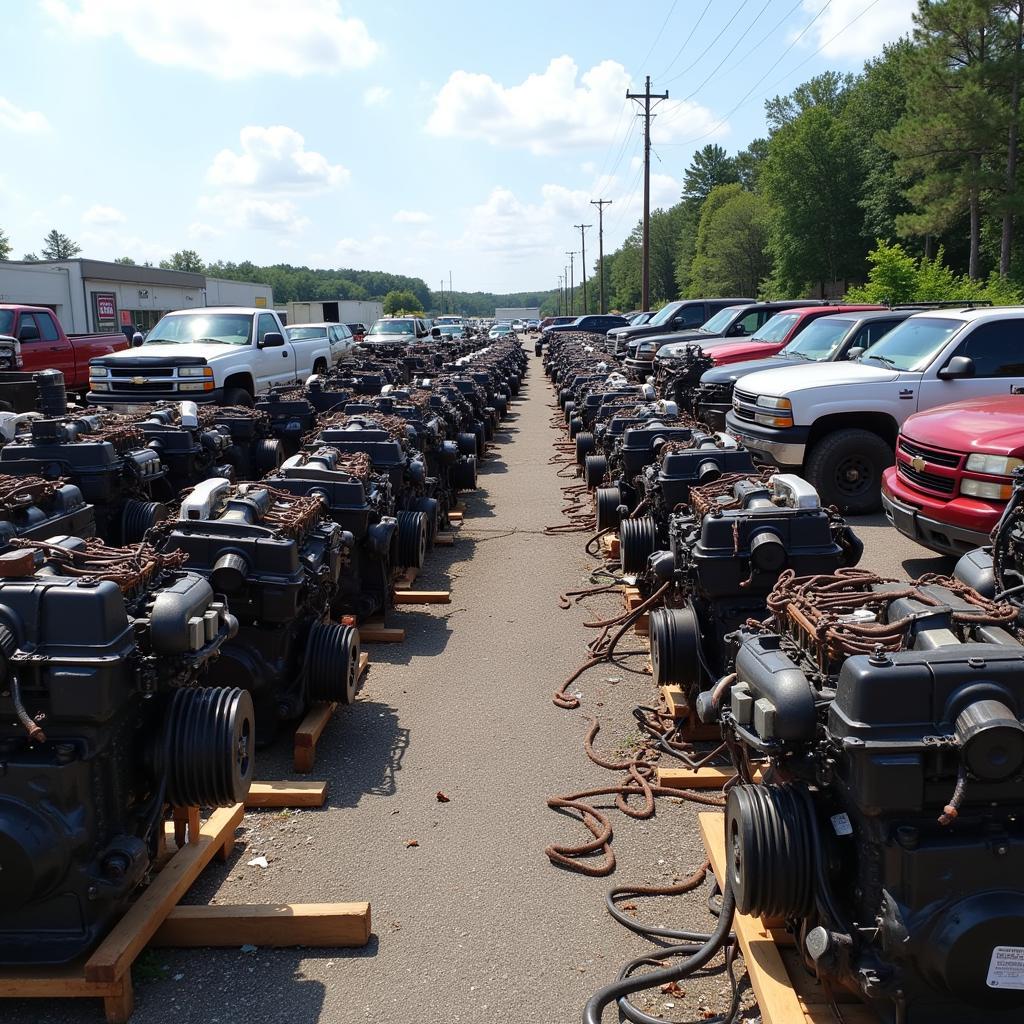 Used Engines at an Alabama Salvage Yard