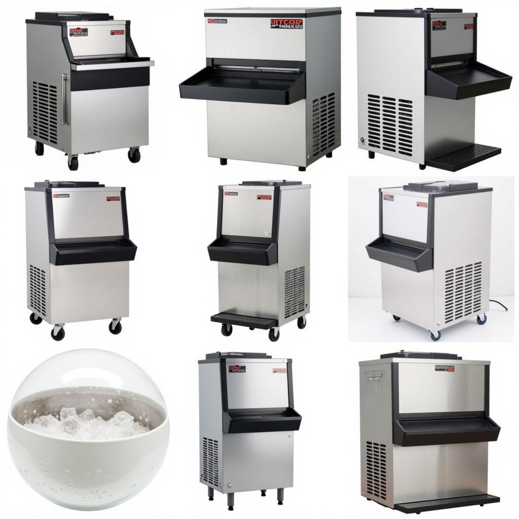 Used shaved ice machine for sale, showing various models and sizes.