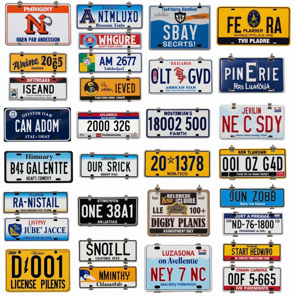 Variety of Custom License Plates