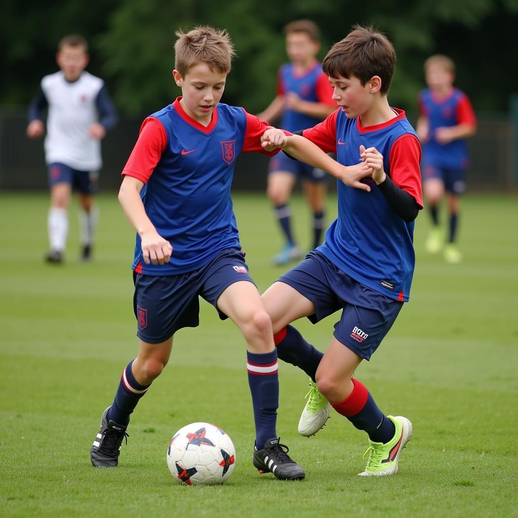 Walker Moore playing in a youth league football match