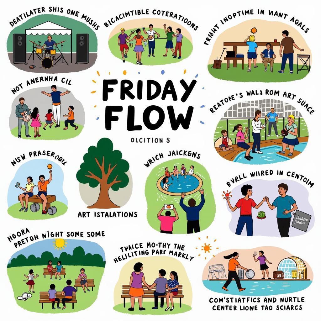 Enjoying the various activities at Washington Park during Friday Flow