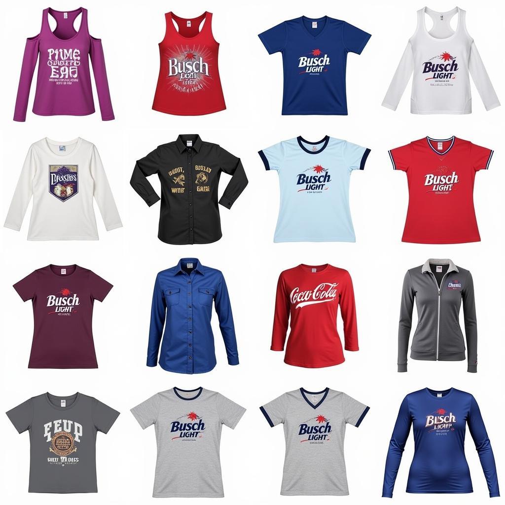 Various Styles of Women's Busch Light Shirts