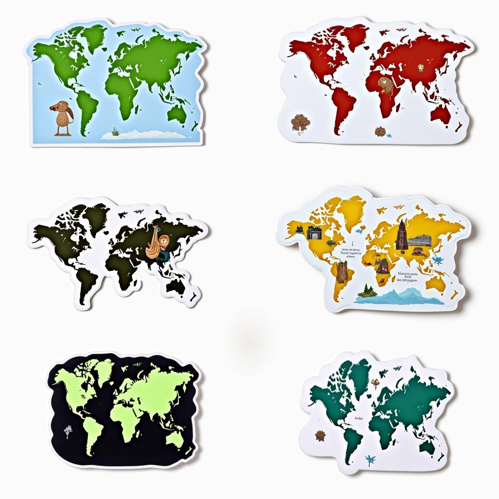 Variety of World Map Stickers