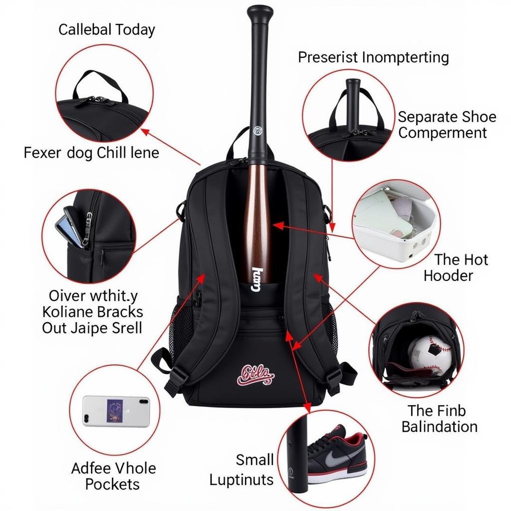 Youth Baseball Backpack Bags with Specialized Compartments